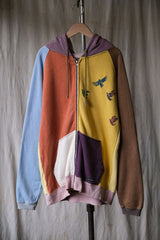 A Hope Hemp Regular Full Zip Hood Parka Japanese brand patchwork color block hooded jacket