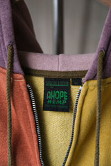 A Hope Hemp Regular Full Zip Hood Parka Japanese brand patchwork color block hooded jacket