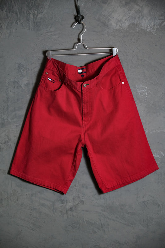 Tommy Hilfiger Vintage Loose Fit Baggy Shorts湯米 寬版斜紋布工作短褲 紅色