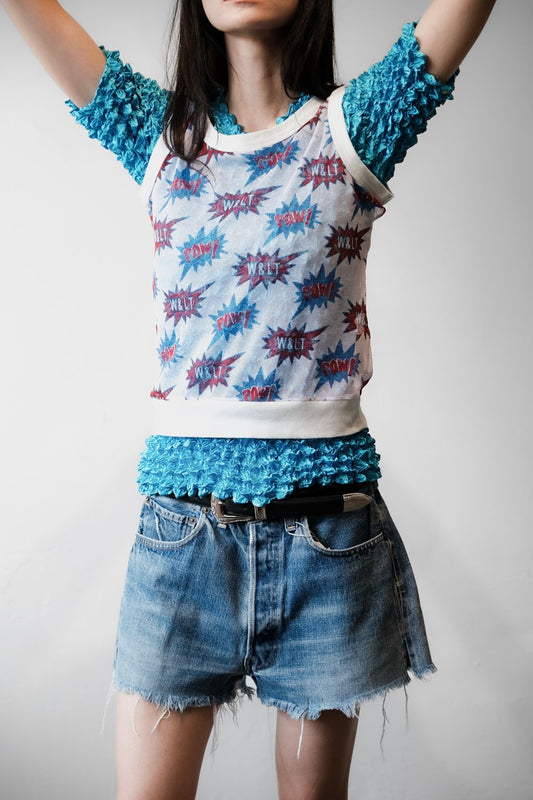 W< 90’s Mesh Tank Top 比利時設計師品牌 印花網眼背心