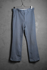 1970~80’s Vintage Houndstooth Polyester Disco Flared Pants Talon Zipper 美國古著 迪斯可滌綸喇叭褲