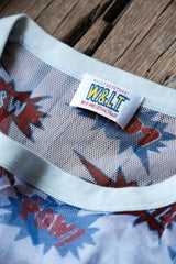 W< 90年代メッシュタンクトップ ベルギーデザイナーブランドのプリントメッシュタンクトップ