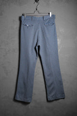 1970~80’s Vintage Houndstooth Polyester Disco Flared Pants Talon Zipper 美國古著 迪斯可滌綸喇叭褲