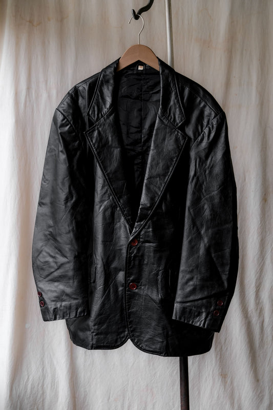 Vintage Leather Blazer Jacket 復古牛皮革西裝外套