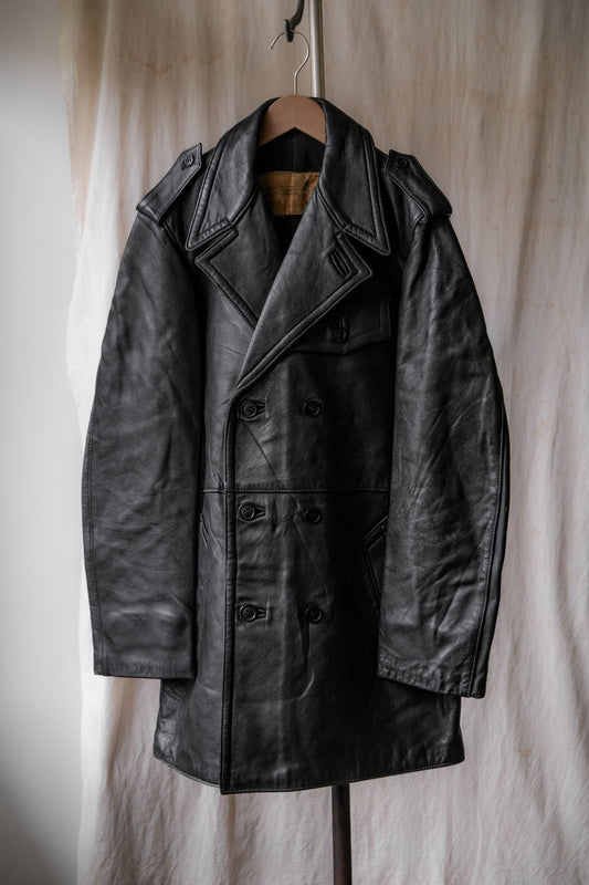 ユーロヴィンテージダブルブレストレザーコート