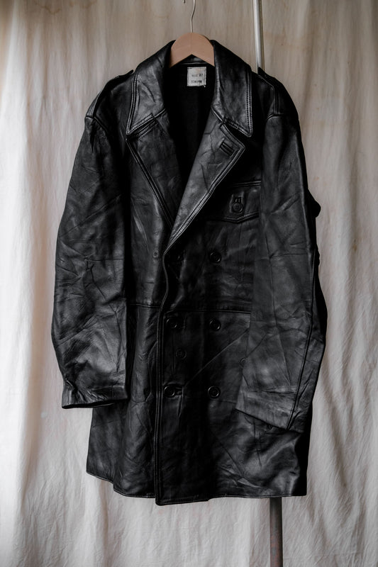 ユーロヴィンテージダブルブレストレザーコート
