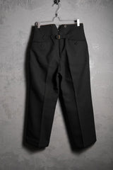 Vintage Wool Striped Buckle Work Pants 古著條紋羊毛巴黎扣工裝褲 後開衩