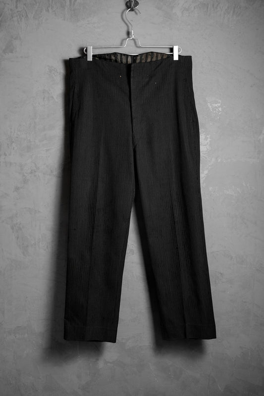 Vintage Wool Striped Buckle Work Pants 古著條紋羊毛巴黎扣工裝褲