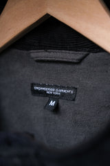 Engineered Garments Cruiser Parka - Navy/Grey Wool Floral Jacquard Japanese designer brand wool jacquard military jacket made in the USA