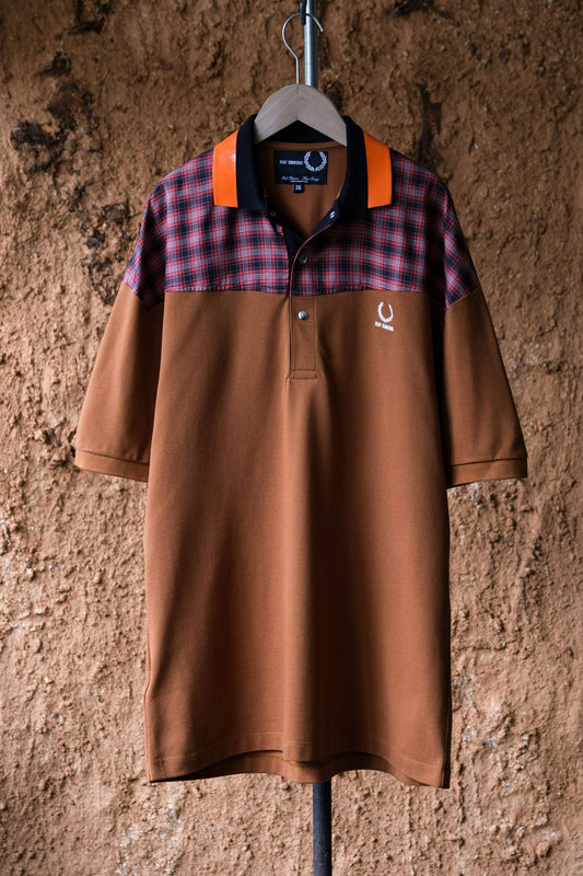 Raf Simons x Fred Perry 18F/W Oversized Polo Shirt 聯名款 膠領壓扣拼接polo衫 葡萄牙製