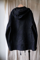 Engineered Garments Cruiser Parka - Navy/Grey Wool Floral Jacquard Japanese designer brand wool jacquard military jacket made in the USA