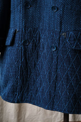 SYNDRO "Mackinaw" Jeep Coat - Sashiko Taiwan designer brand blue dyed diamond sashiko embroidery jeep coat
