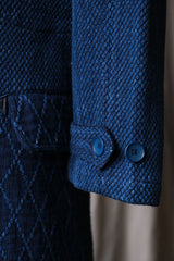 SYNDRO "Mackinaw" Jeep Coat - Sashiko Taiwan designer brand blue dyed diamond sashiko embroidery jeep coat