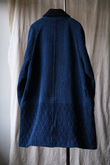 SYNDRO "Mackinaw" Jeep Coat - Sashiko Taiwan designer brand blue dyed diamond sashiko embroidery jeep coat