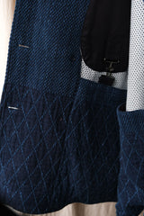 SYNDRO "Mackinaw" Jeep Coat - Sashiko Taiwan designer brand blue dyed diamond sashiko embroidery jeep coat