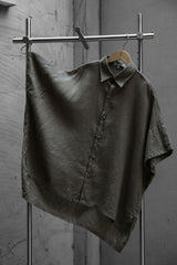 11月27日(金)リネンケープシャツ タイのデザイナーブランドのコットンとリネンのケープシャツ 草緑