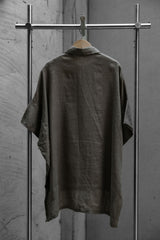 11月27日(金)リネンケープシャツ タイのデザイナーブランドのコットンとリネンのケープシャツ 草緑