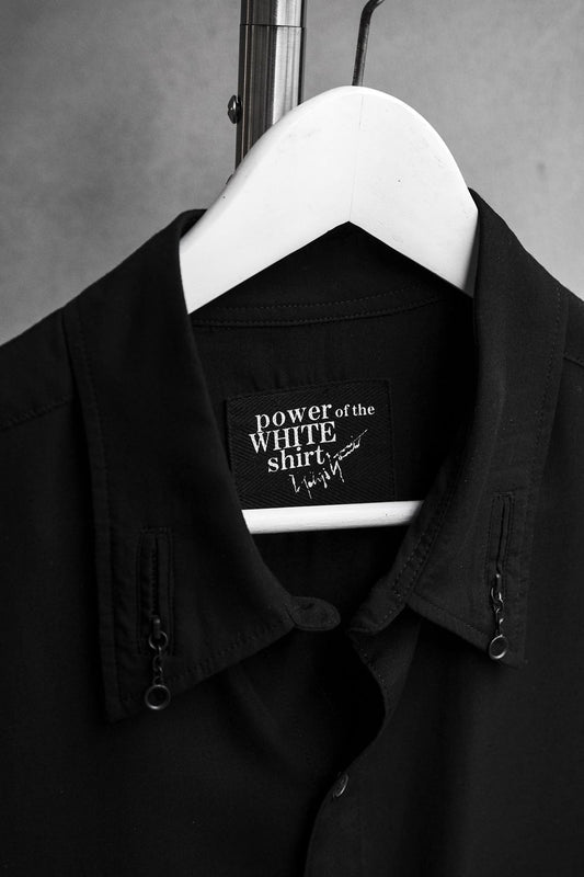 Yohji Yamamoto power of the WHITE shirt Arrange Collar Shirt 2 Yamamoto Yohji branch line zipper decorative collar rayon shirt