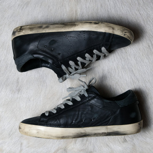 Golden Goose Superstar Navy small dirty shoes Superstar hollow star slippers