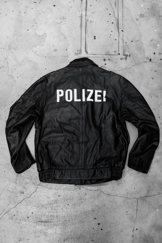 German 2000's POLIZEI Leather Jacket German police leather jacket
