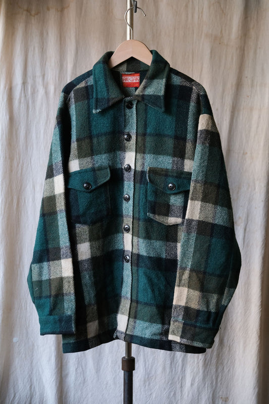 1970年代「AK-JAK」ヴィンテージウールチェックシャツ 1970年代ヴィンテージウールチェックシャツ