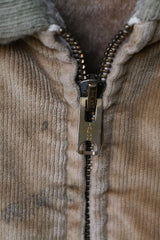 1970's "WILLIAM BARRY" Corduroy Bomber Jacket 70s vintage corduroy lapel jacket TALON zipper fleece lining