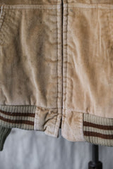 1970's "WILLIAM BARRY" Corduroy Bomber Jacket 70s vintage corduroy lapel jacket TALON zipper fleece lining