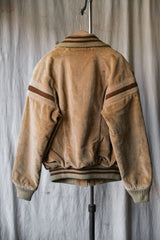 1970's "WILLIAM BARRY" Corduroy Bomber Jacket 70s vintage corduroy lapel jacket TALON zipper fleece lining