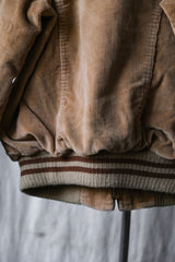 1970's "WILLIAM BARRY" Corduroy Bomber Jacket 70s vintage corduroy lapel jacket TALON zipper fleece lining