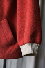 1970's Japanese Vintage Wool Button-up Jacket Japanese vintage coral orange wool stand collar jacket with silk lining