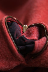 1970's Japanese Vintage Wool Button-up Jacket Japanese vintage coral orange wool stand collar jacket with silk lining