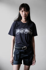 エンジニアードガーメンツ プリントポケットTシャツ ネイビー 日本のデザイナーブランド プリントポケットショートTシャツ アメリカ製