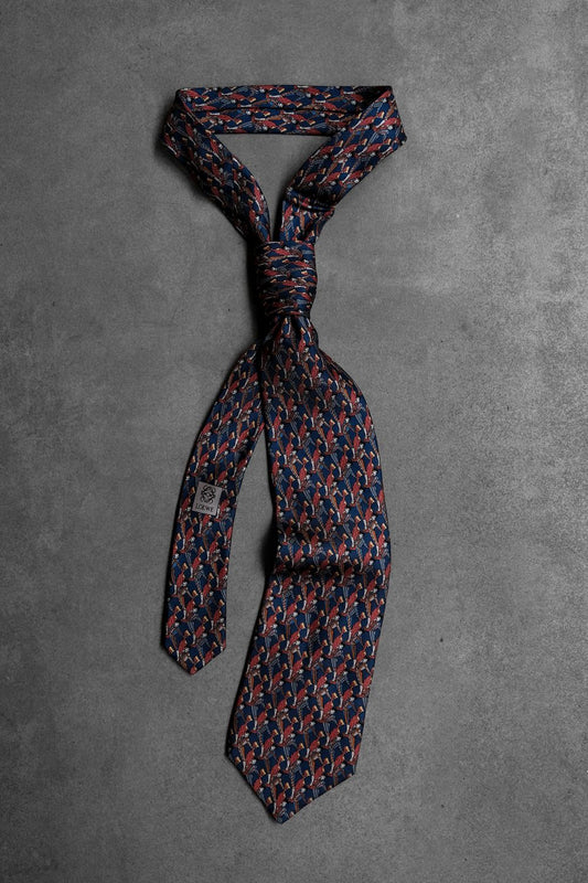 LOEWE Tauromaquia Pattern Silk Tie 羅意威 滿版印花絲質領帶 西班牙製