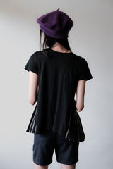 Sacai Back Striped Pleated Switching T-Shirt Made in Japan