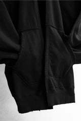 ANCELLM Over Sweat Coat Hoodie 日本設計師品牌 無拉鏈寬鬆作舊連帽外套
