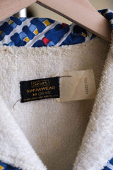 1960年代の「シアーズ」テリークロス カバナ ビーチ シャツ。1960年代のオリジナル ヴィンテージ テリークロス ビーチ シャツ。