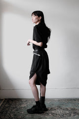 ベルンハルト・ウィルヘルム 07A/W レディーススカート ドイツデザイナーブランド ドローストリング変形膝丈スカート 日本製