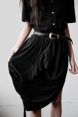 ベルンハルト・ウィルヘルム 07A/W レディーススカート ドイツデザイナーブランド ドローストリング変形膝丈スカート 日本製