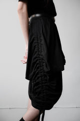 ベルンハルト・ウィルヘルム 07A/W レディーススカート ドイツデザイナーブランド ドローストリング変形膝丈スカート 日本製