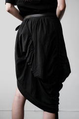 ベルンハルト・ウィルヘルム 07A/W レディーススカート ドイツデザイナーブランド ドローストリング変形膝丈スカート 日本製