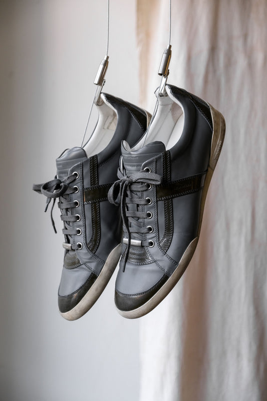 DIOR HOMME シルバー/グレー レザー スニーカー