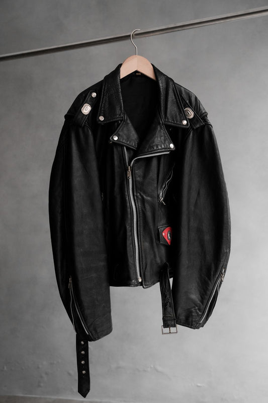 Vintage Belted Leather Biker Jacket 古著真皮腰帶騎士皮衣夾克