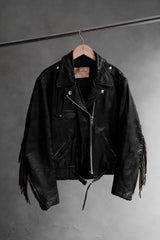 Vintage Excelled Tassel Leather Biker Jacket 古著流蘇真皮騎士皮衣夾克