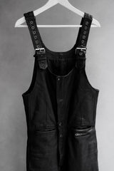 Vintage Hein Gericke Leather Motorcycle Bib Overalls 古著真皮摩托車騎士吊帶褲 黑色