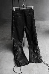 Vintage Leather Side Lace-up Biker Pants 古著側綁帶真皮騎士皮褲