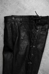 Vintage Leather Side Lace-up Biker Pants 古著側綁帶真皮騎士皮褲
