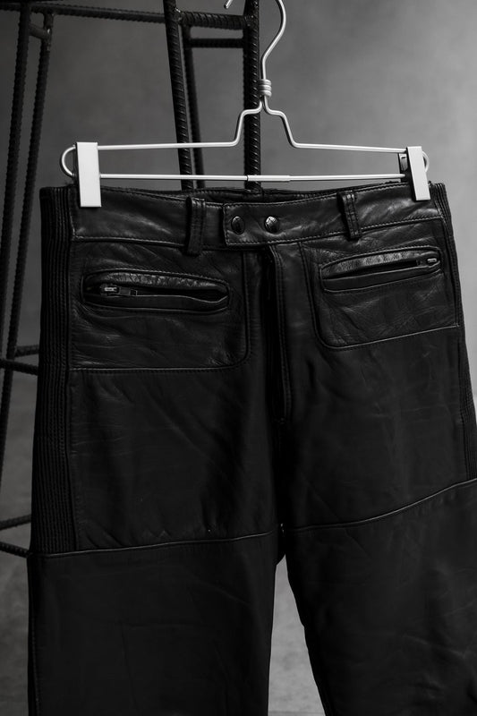 Vintage TAURUS DROSPO Learher Motorcycle Biker Pants 古著褲腳拉鏈真皮騎士皮褲