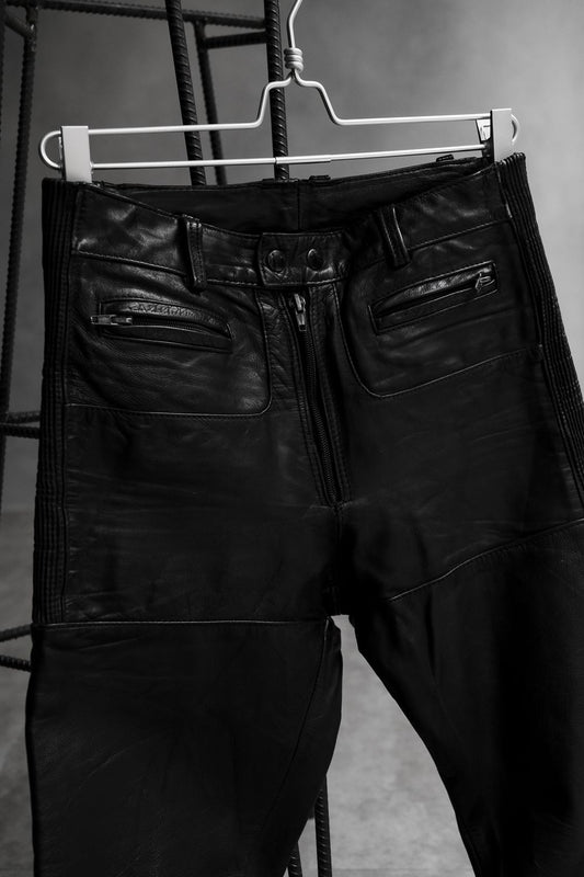 Vintage TAURUS DROSPO Learher Motorcycle Biker Pants 古著褲腳拉鏈真皮騎士皮褲