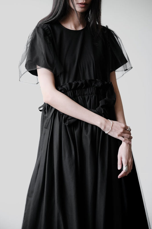 ノワール ケイ ニノミヤ コムデギャルソン 21S/S チュールオーバーレイフリルワンピース