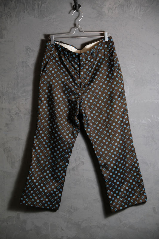 IZOD 1980’s Vintage Full Print Silk Pants 古著滿版印花絲質長褲 Talon拉鍊